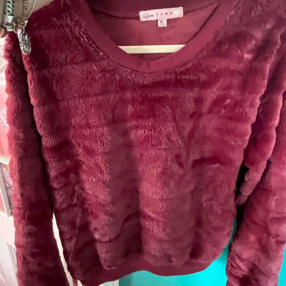 Cozy Burgundy Soft Textured Sweater